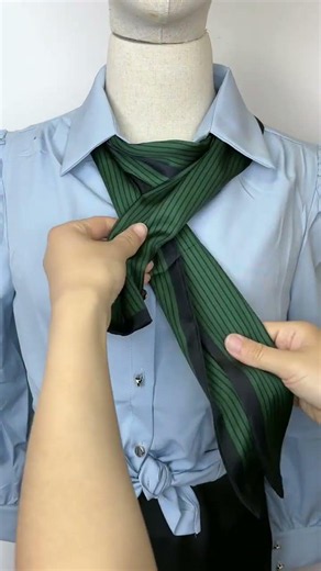 Elegant Tie a silk scarf | Easy & Stylish Neck Tie #scarf #knot #fashion #outfit