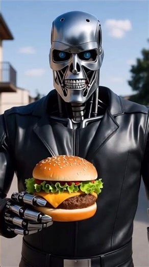 T-800 Loves Hamburgers 🍔💥 #9 #terminator #t800 #eating #burger