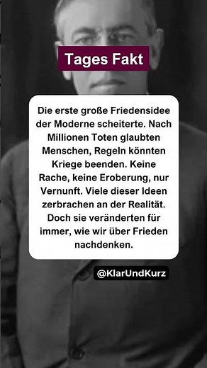 Warum die erste Idee von Weltfrieden scheiterte. #tagesfakt