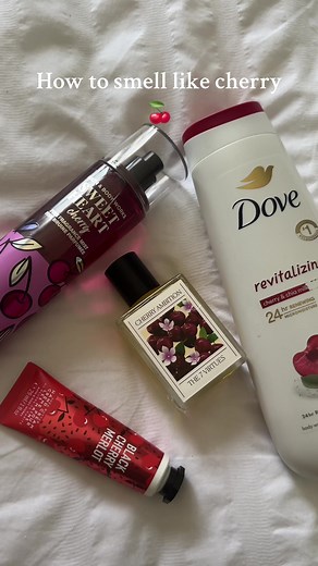 My Cherry Routine 🍒❤️ This one is for my cherry lovers. @Dove Beauty & Personal Care Cherry & Chia Body Wash. This body wash smells amazing and feels great on the skin. @The 7 Virtues Cherry Ambition Eau de Parfum. This is my signature scent, I’m obsessed with this scent. @Bath & Body Works Black Cherry Merlot. If you haven’t tried BBW cherry scent please run to the store now!!! Thank me later. #fyp #cherrylove #cherry #cherryshowerroutine #perfum #perfumetiktok #perfumetiktok #blackcherry #sme