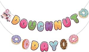 Doughnut Day Banner, Donut Day Banner, National Doughnut Day Party Decor, Fun Holiday Donut Party Decorations