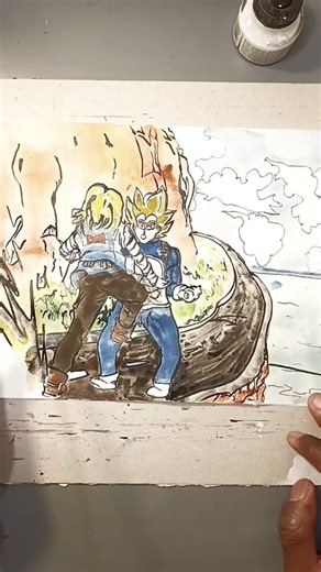 Terry_03 | Colorisation C18 vs Vegeta #drawing #dessin #reels #manga #coloring | Instagram