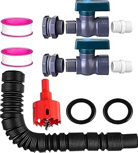 2 Sets 3/4 Inches Rain Barrel Spigot Kit Water Barrel PVC Garden Diverter Kit Include Bulkhead Fitting Hose Faucet Adapter and Thread Seal Tape for Home Outdoor(Classic Style)