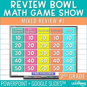3rd Grade Math Spiral Review #1 Game Show | End of Year Test Prep Activity