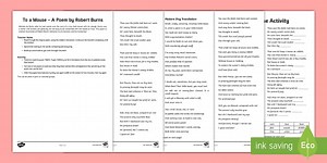 Robert Burns To A Mouse (Tam-O-Shanter) Activity