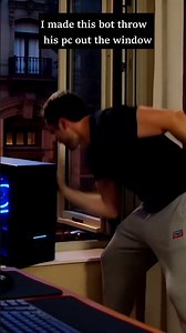 Man goes insane and throws his pc out the window