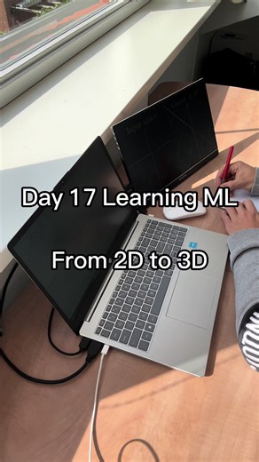 🚀 Day 17 of my machine learning journey! Today we explored transformations between different dimensions, specifically how a 3x2 matrix represents a transformation from 2D to 3D space. 🌐 #linearalgebra #machinelearning #learnontiktok #math
