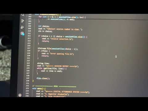 DIGITAL ATTENDANCE C++PROJECT