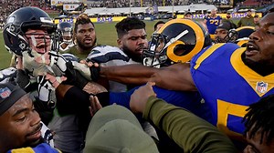 Donald scuffles with Seahawks players after tackle