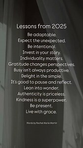 1.8K views · 6K reactions | These are just some lessons I’ve learned this year. And in a year where AI feels so powerful I have discovered there is even more power in the human voice rising up. Life teaches. Always. -Rachel #findingjoy #yearinreview #lifelessons #perspective #inspirational | Finding Joy | Facebook