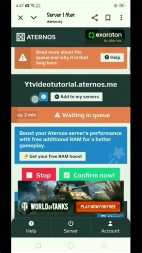 Create a free aternos server #tutorial #minecraft #aternos