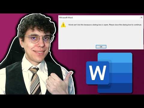 FIX Word Can't Do This Because The Dialog Box Is Open (2026)