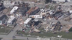 DORIAN'S STRIKE: New aerial footage shows residents and work crews assessing the Hurricane Dorian aftermath in Brunswick County, North Carolina, with one neighborhood badly damaged and a mobile home park largely destroyed. Complete storm coverage tonight. https://abcn.ws/2kyDQJr | ABC World News Tonight with David Muir