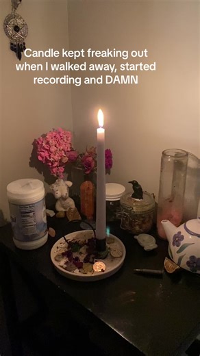 THEY PUT IT OUT!?!? there was more when i relit it but this is the best ive captured!!!! What does it mean, i have an entire epsiode of ghost adventures in my phone now 😂 #spirituality #spiritualtiktok #witchtok #ghosts #candlework #444 #fyp #foryoupage #candlespell #fypシ