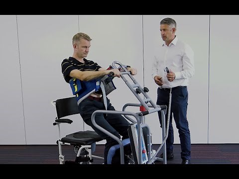 Freeway SA160C mini patient stand aid - in use