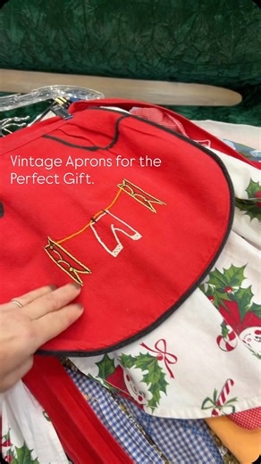 ARMSTRONG HOUSE OF VINTAGE on Instagram: "Fresh drop! Vintage aprons from the 50s, 60s, and 70s just landed at Armstrong’s House of Vintage. Each one has that classic retro charm — bright prints, cute details, and the kind of craftsmanship you cannot find today. Perfect for holiday baking, hosting, or gifting something unique and thoughtful. ✨ Come pick your favorite before they’re gone! #vintageapron #vintagestyle #retrostyle #hostessgift #holidaygifts #austinvintage #armstrongshouseofvintage #