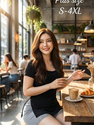 เสื้อยืดแขนสั้นคอ U ผ่าข้าง สไตล์เวียดนาม ไซส์ใหญ่ ทรงเข้ารูป พรางหุ่นสาวอวบ ใส่แล้วมีทรง มีเอว คอกว้างทำให้หุ่นโปร่งไม่ตัน M 34-42 L 36-44 XL 38-46 2XL 40-48 3XL 42-50 4XL 44-52 #สาวอวบ #แต่งตัว #แฟชั่นสาวอวบ #เสื้อยืด #ราคาถูก#สาวอวบแต่งตัว #tiktoklooks #tiktokป้ายยา #เสื้อผ้าแฟชั่น #plussizefashion