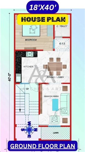 18x40 East Facing House Plan | Compact 1BHK Vastu Design | Modern Small Plot Layout #viral #vastu