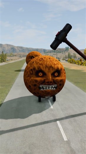 Big & Small Colorful Moon vs Giant Hammer - BeamNG.drive #youtubeshorts #beamngdrive