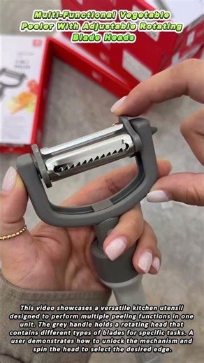 Multi Functional Vegetable Peeler With Adjustable Rotating Blade Heads