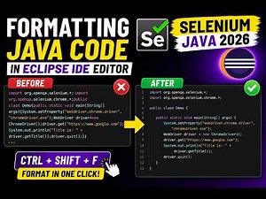 201. Formatting the Java code in Eclipse IDE editor (Selenium Java 2026)