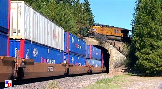123K views · 3.8K reactions | A Union Pacific stack train runs over Williams Loop which is quite different than the more famous Tehachapi Loop, but still a spectacle of watching a train crossing over itself. From the Highball Productions show "Canyon Sub - The Feather River" https://rfd.video/FeatherRiver | Railfan Depot | Facebook
