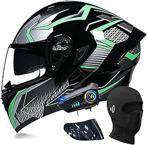 Amazon.com: Bluetooth Modular Motorcycle Helmets, DOT Approved Flip Up Full Face Motorcycle Dual Visor Helmet, with Dual Speakers and Microphone, for Adults Men and Women M~XXL : Automotive