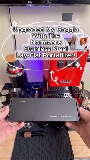 Upgraded my Gaggia Classic E24 with Normcore Stainless Steel Lay-Flat Portafilter! 💎☕️ #homebarista