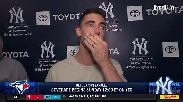 Cody Bellinger discusses his throw to Austin Wells in 6th inning