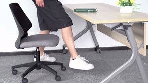 CLATINA Armless Home Office Chair, Ergonomic Small Desk Chair with Wheels and Soft Thick Upholstered Cushion, Comfy Adjustable Height Swivel Computer Task Chair for Conference Waiting Meeting, Black