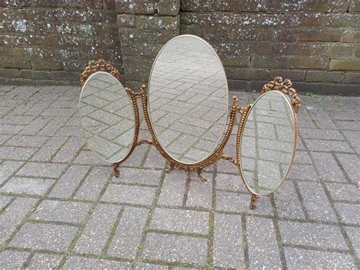 Vintage Rococo Style Dressing Table Mirror Triple Vanity Mirror Gold Gilt Adjustable Swing Mirrors 1960s 1970s Bathroom Bedroom - Etsy