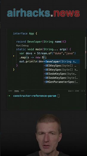 Constructor Reference 👉 Mapping String To Record #java #shorts #coding #airhacks