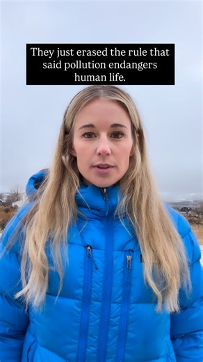 The Trump administration just erased the rule that said pollution endangers human life. More pollution means more asthma, higher insurance, higher bills. They get richer. We get sicker. If Washington won’t protect our lungs, we must. Share this. Follow for more. Support independent work. | Caroline Gleich