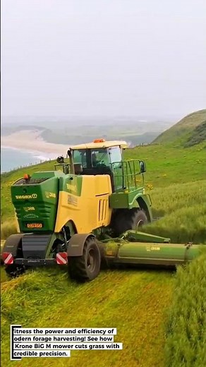 Precision Grass Cutting: Modern Forage Harvesting with a Krone BiG Mower! 🚜🌾