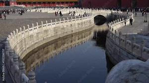 forbidden city & water moat bridge,China's royal architecture.