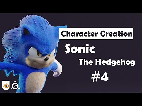 Modeling Sonic The Hedgehog Blender 3D Character Timelapse - UV Mapping, Texturing, Rigging, Posing
