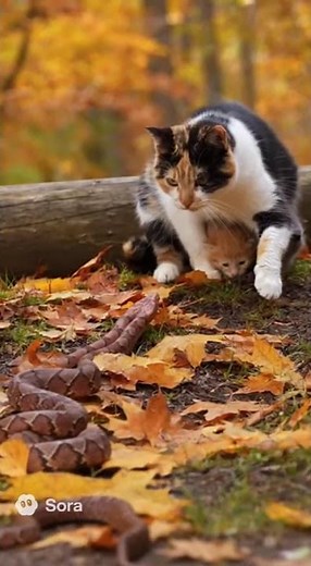 Cat vs Snake Unexpected Encounter #Shorts #Wildlife #AnimalEncounter #NatureShorts #Viral