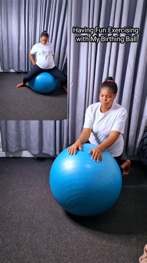 AJ Couplevibes | Having Fun Exercising with My Birthing Ball | Instagram