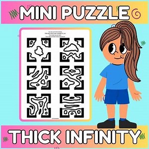 THICK MINI Infinity Squares Coloring Page Activity Center Worksheet #1
