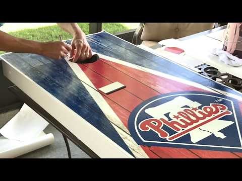 Cornhole Vinyl Wrap Install