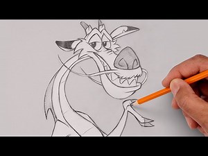 How To Draw MUSHU the DRAGON | Mulan Sketch Tutorial - Videos For Kids
