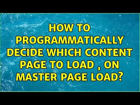 How to programmatically decide which content page to load , on master page load?
