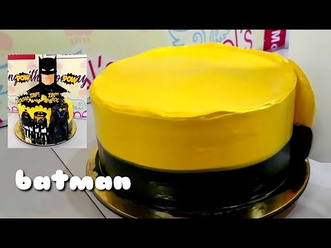 Easy cake decorating for beginners | Batman birthday theme cake - boiled icing!