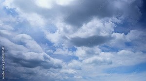 4K UHD : Heavy white clouds moving in the sky, tropical weather. cloud time lapse nature background