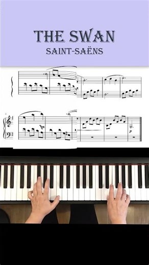 The Swan - Saint-Saens | Early Intermediate Piano Level #pianotutorial #romanticpiano #easypiano
