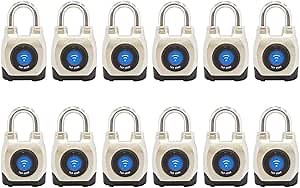 eGeeTouch 4th GEN [2021]. Outdoor Smart Padlock, Weatherproof, Rugged Design for Commercial use, Bluetooth + NFC (12 Pack)