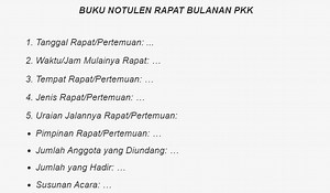 Contoh Isi Buku Notulen Rapat Bulanan PKK Desa (Bulan Januari)