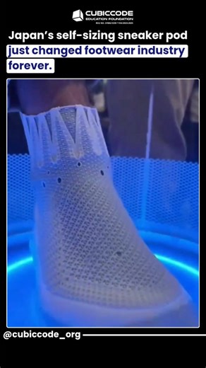 Cubiccode Education Foundation on Instagram: "Japan’s self-sizing sneaker pod has just reshaped the future of footwear, introducing a system that automatically measures your feet and adjusts the shoe to a perfect fit within seconds. This breakthrough eliminates sizing guesswork, reduces returns, and sets a new benchmark for comfort-focused innovation. It’s not just a product upgrade—it’s a complete shift in how the shoe industry will design, sell, and personalize footwear moving forward. #japan 