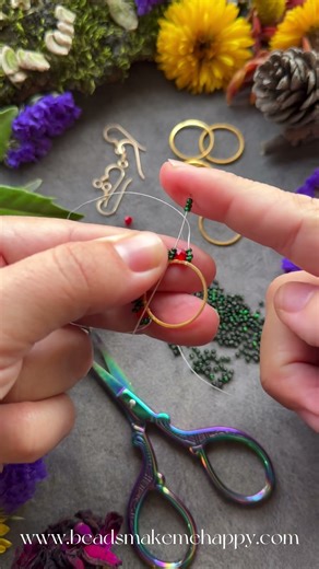 DIY Earring Tutorial, #beaded Christmas Holly Earrings #holiday Jewelry Making HOW TO and KIT #diy