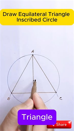 Draw an Equilateral Triangle Inside a Circle Easily #shorts #geometry #equilateraltriangle